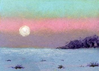 Winter Moonrise II Becky Brockman-Schneider Madison W pastel